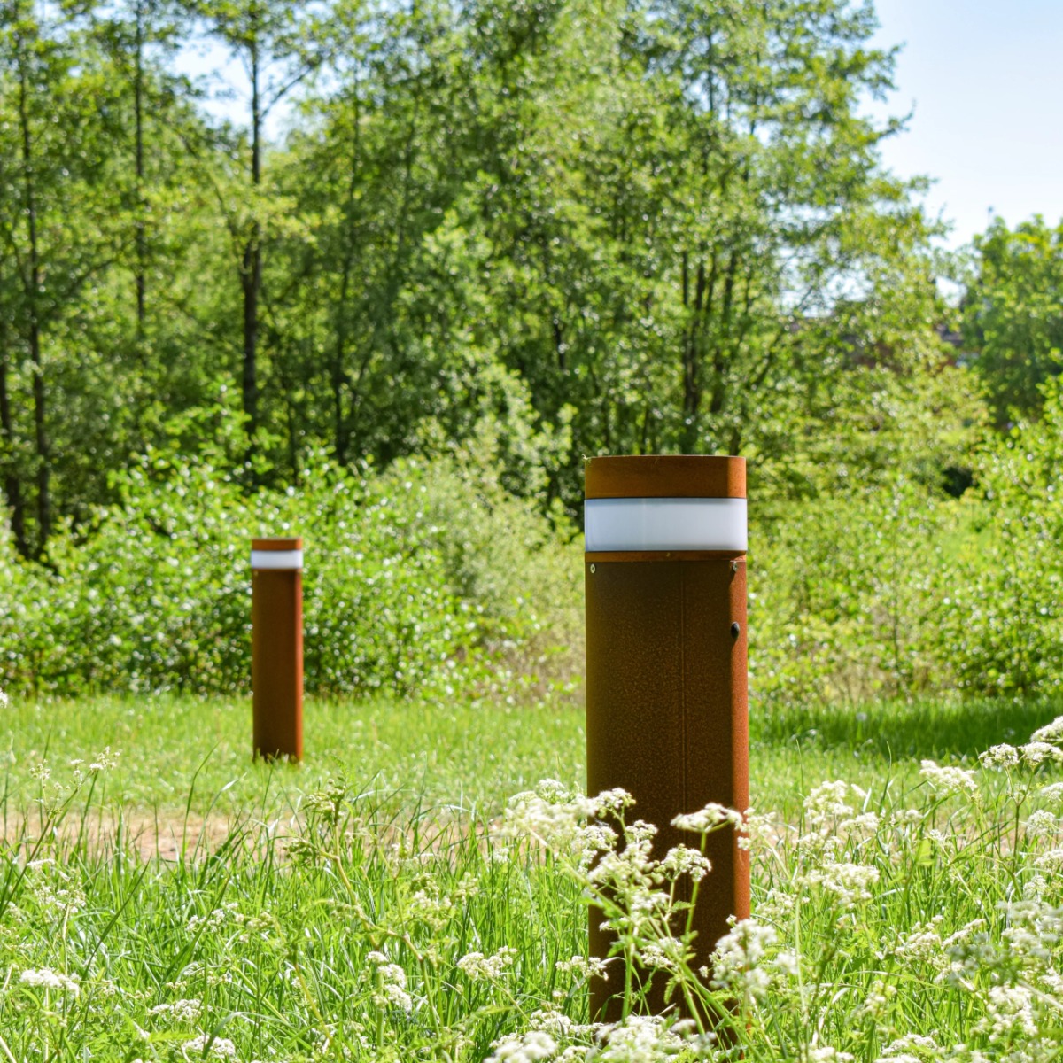 Pro Solar Litecharga Corten Steel Illuminated Bollard
