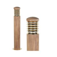 Tectona Teak Wood and Brass Bollard