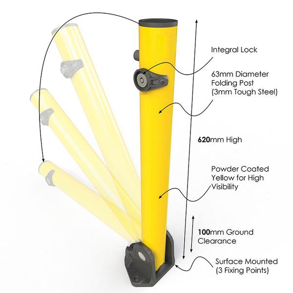 Titan Fold Down Steel Bollard