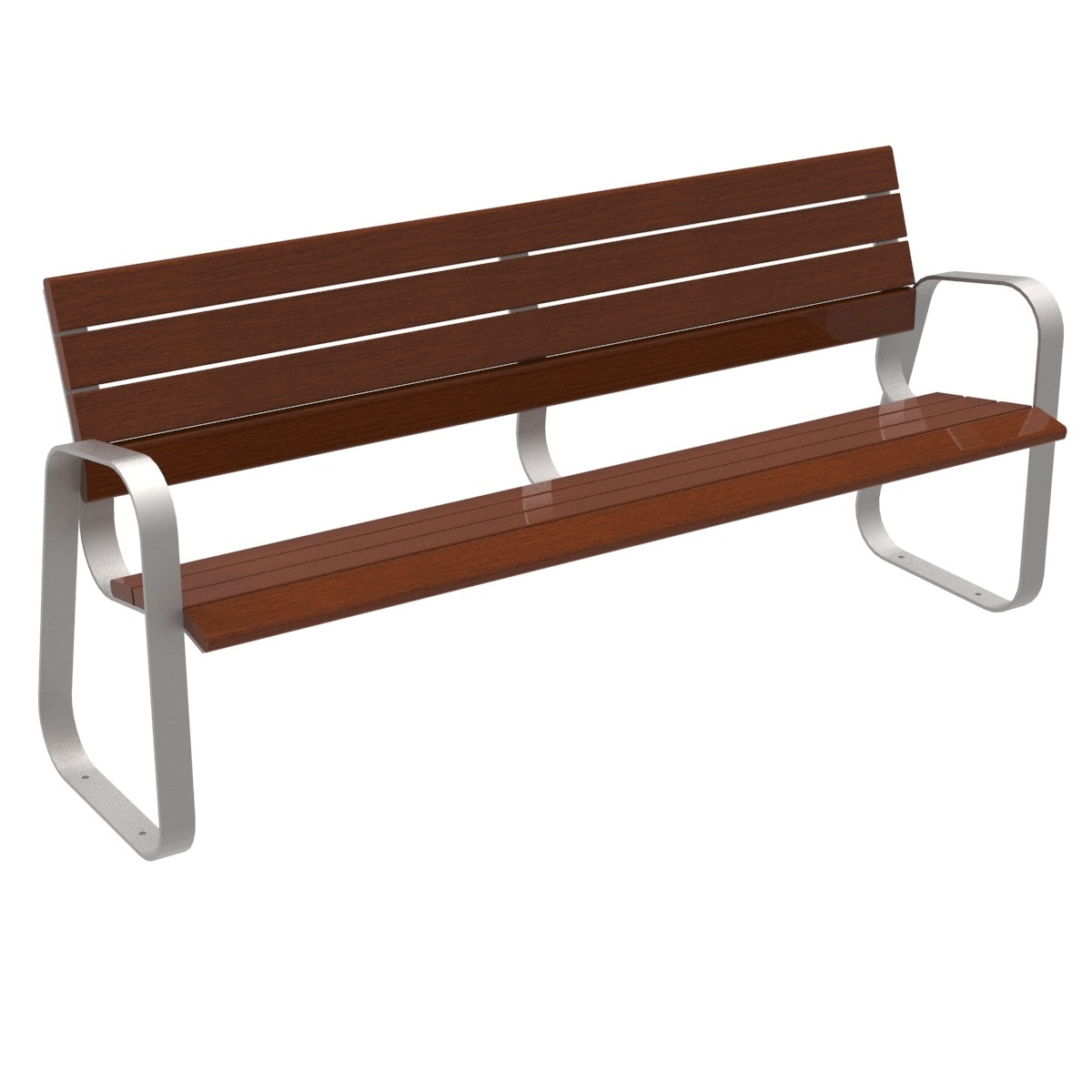 Timber top park bench