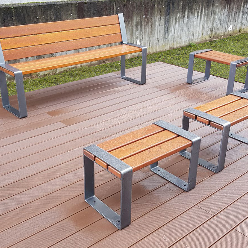 Wood hot sale steel bench