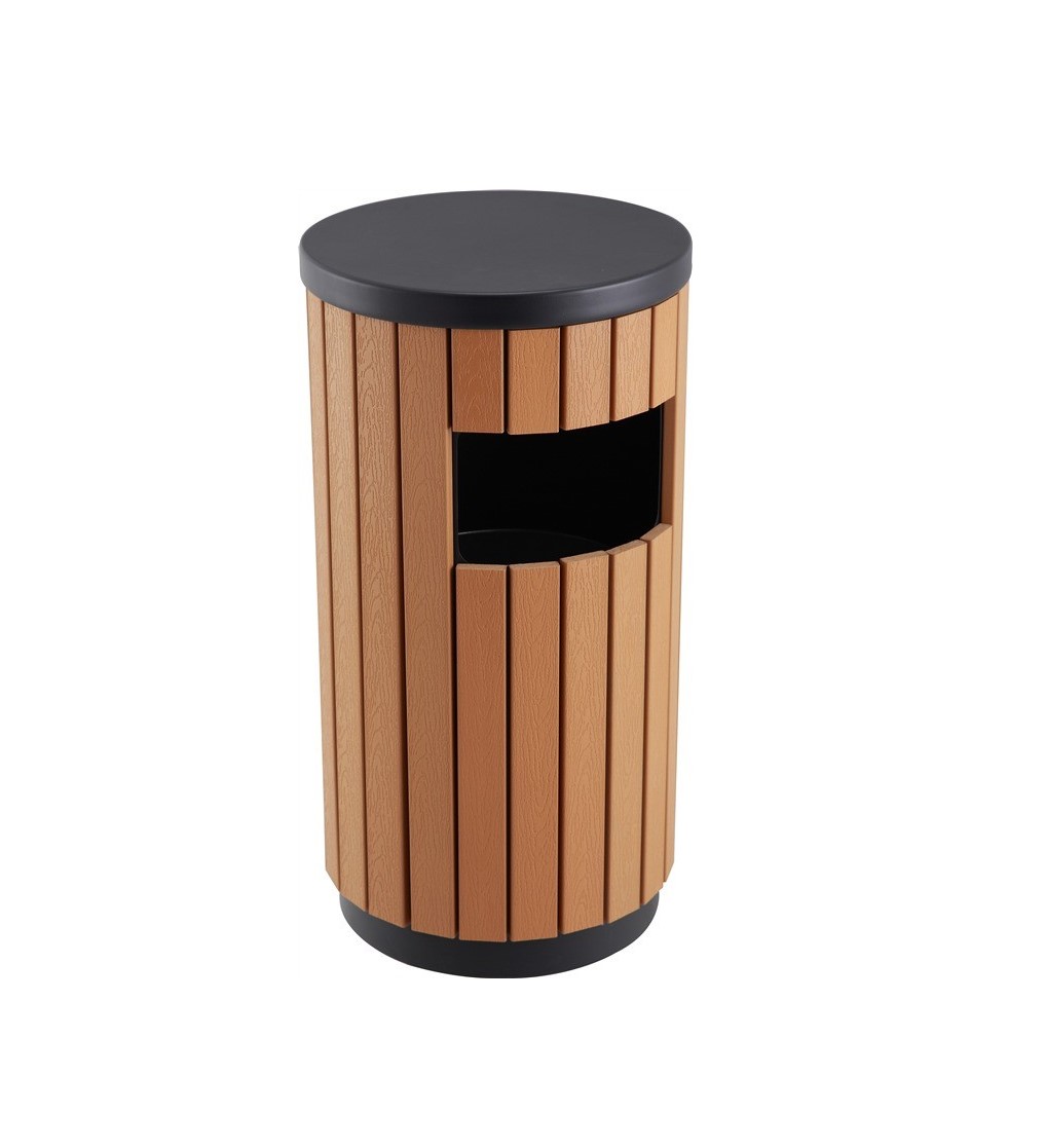 Helenus Round Wood Effect Waste Bin 