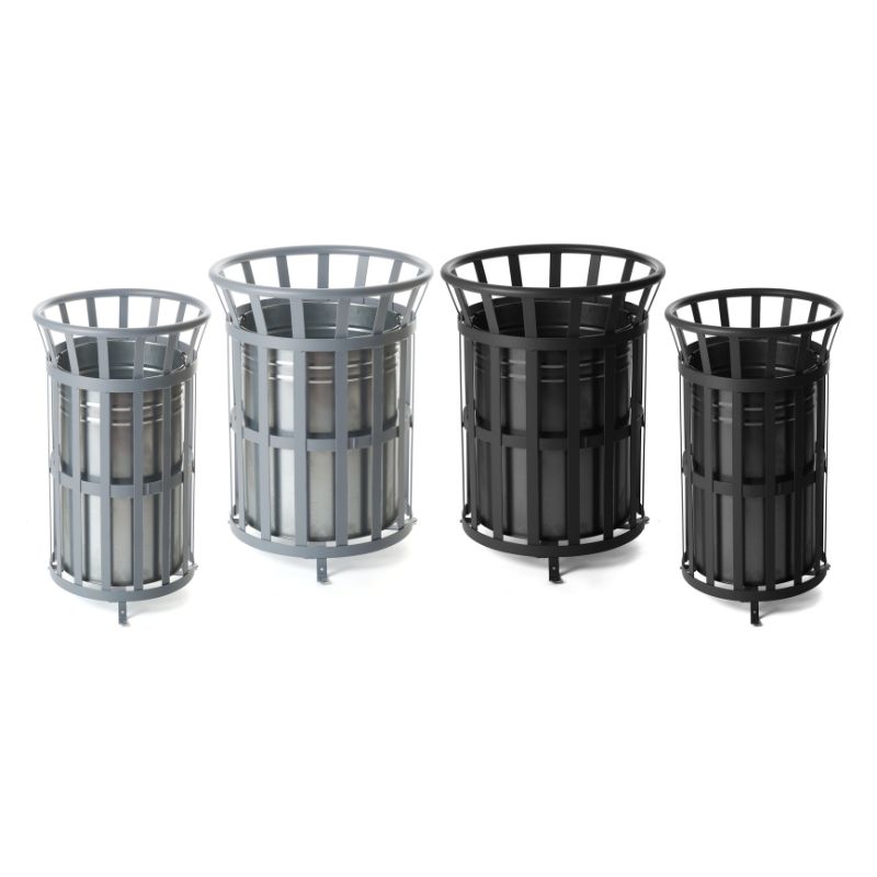 Outdoor Open Top Steel Waste Bin 69 Litres