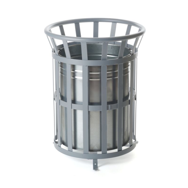 Outdoor Open Top Steel Waste Bin 69 Litres