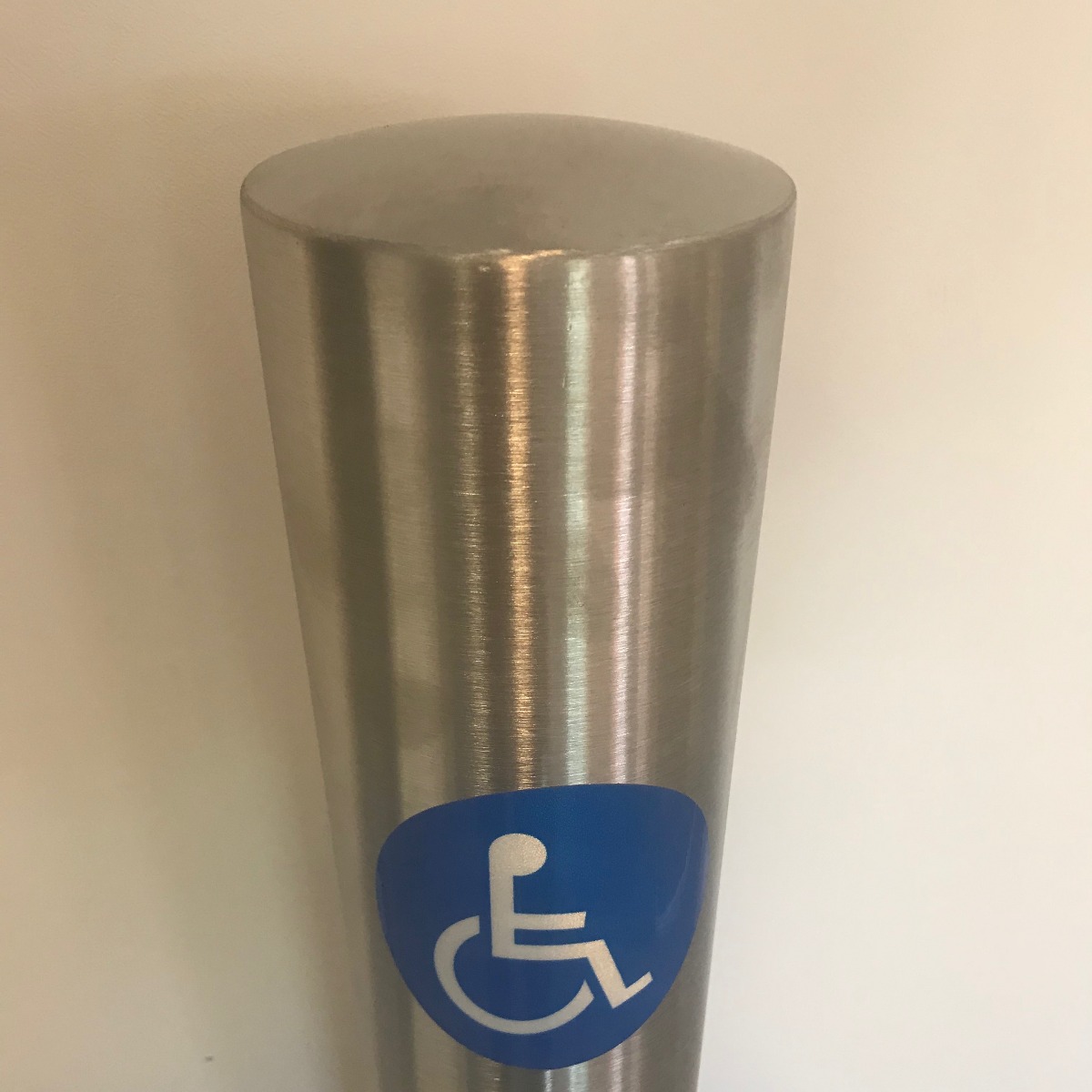 101mm Stainless Steel Bollard with Disabled Logo 101mm Stainless Steel Bollard with Disabled Logo
